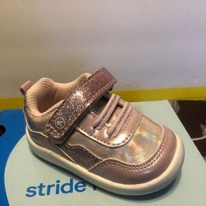 Stride Rite 360 Babies Pink Sparkle Sneakers Size 3 Used